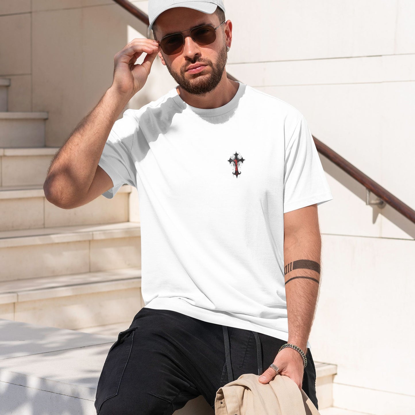 Chrome Hearts Small Bloody Gothic Cross T-Shirt