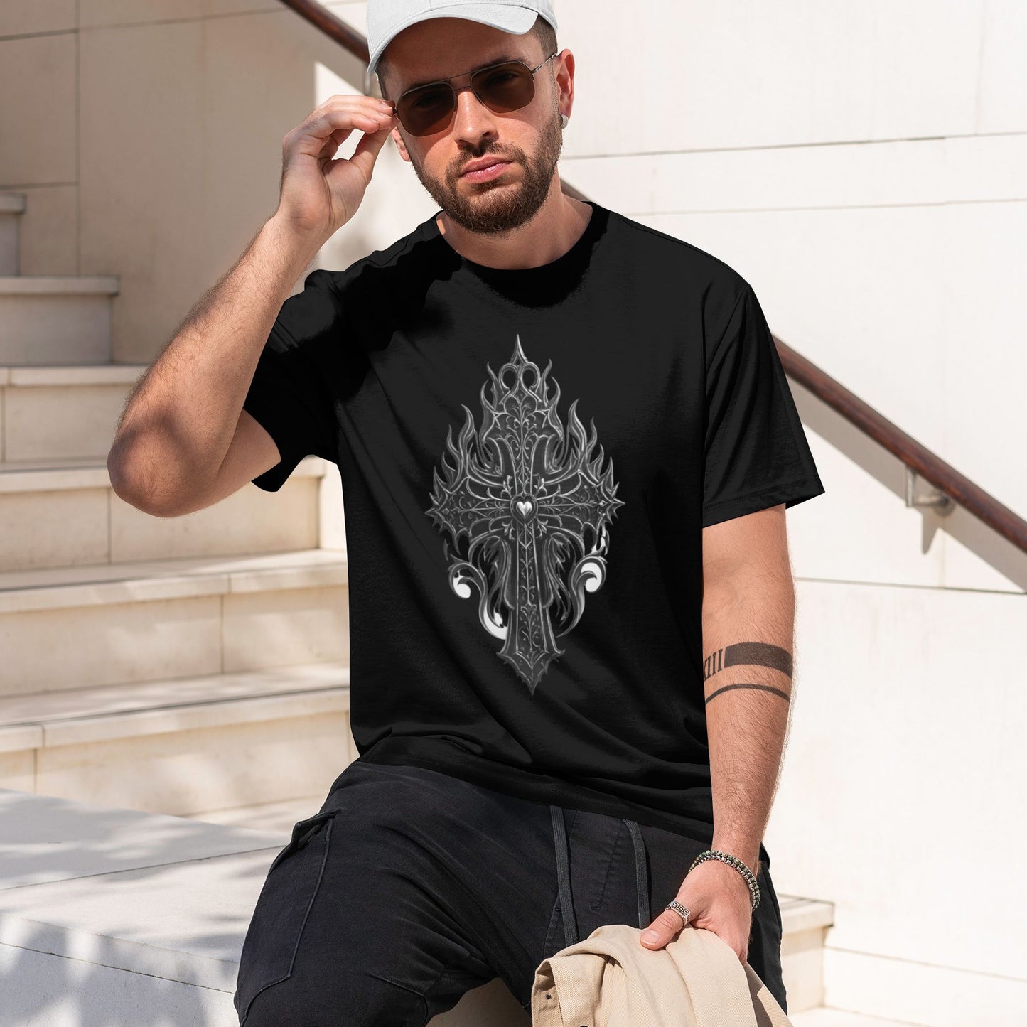 Chrome Hearts Flame Cross T-Shirt