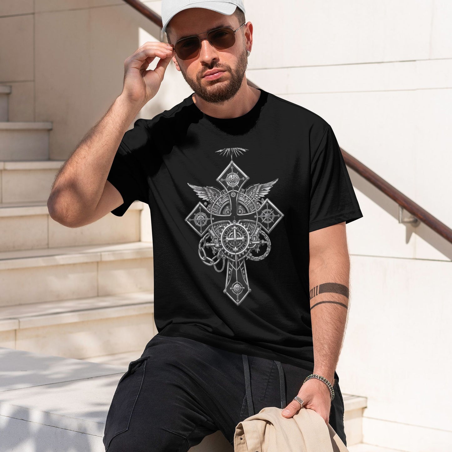 Chrome Hearts Mechanical Cross - Wings T-Shirt