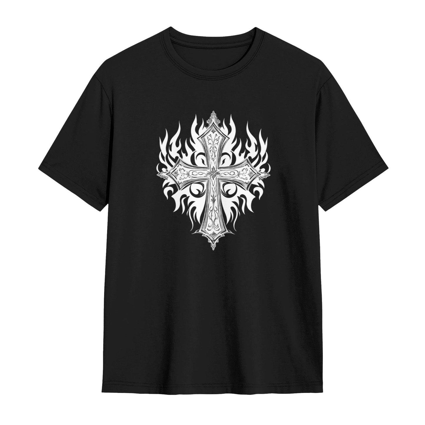 Chrome Hearts Dark Style Flame Cross T-Shirt