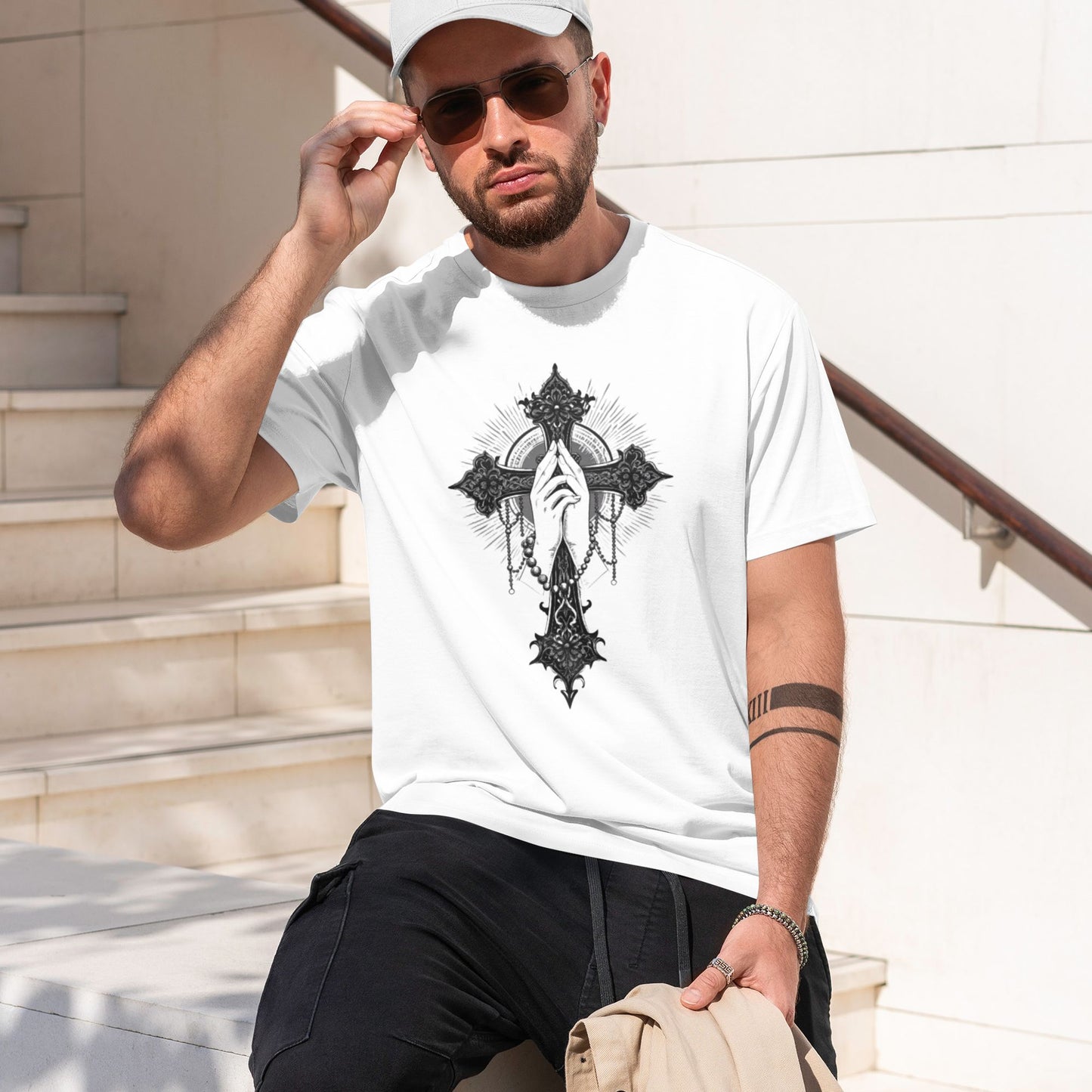 Chrome Hearts Praying Hands & Cross T-Shirt