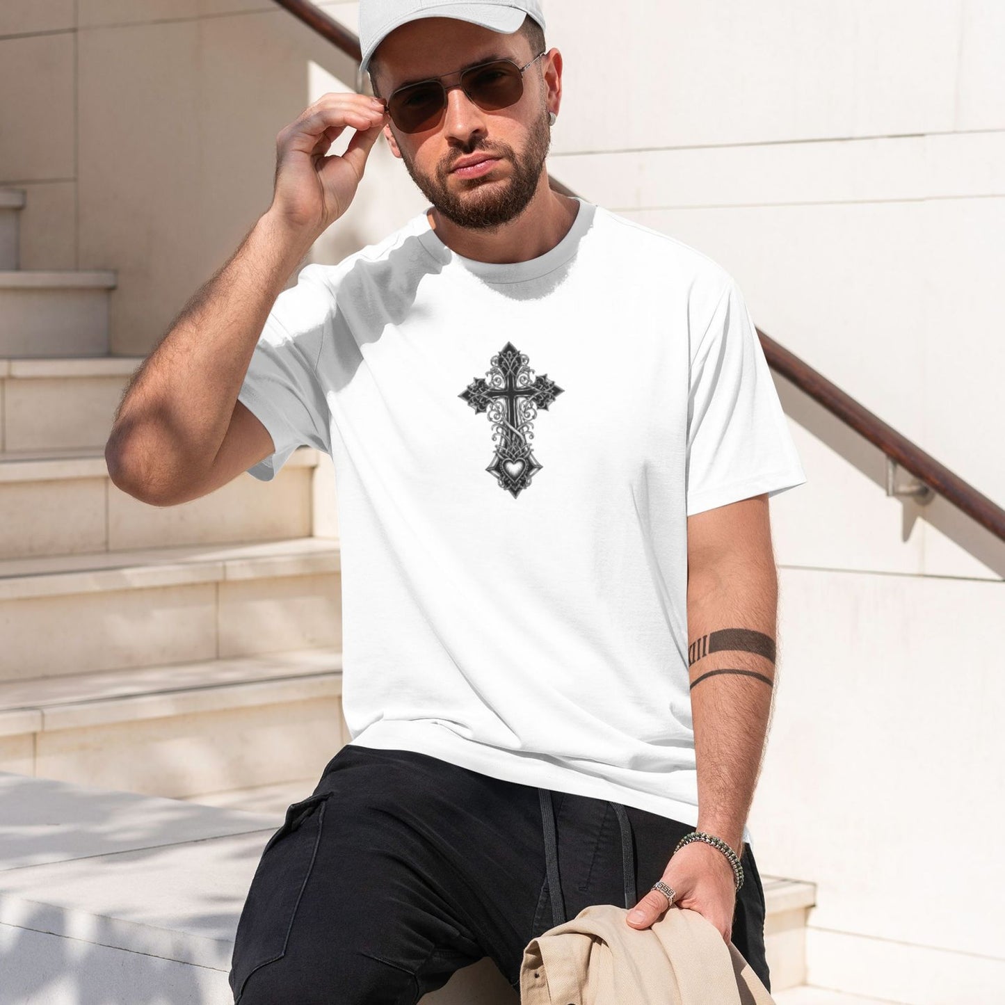 Chrome Hearts Chest Heart Cross T-Shirt