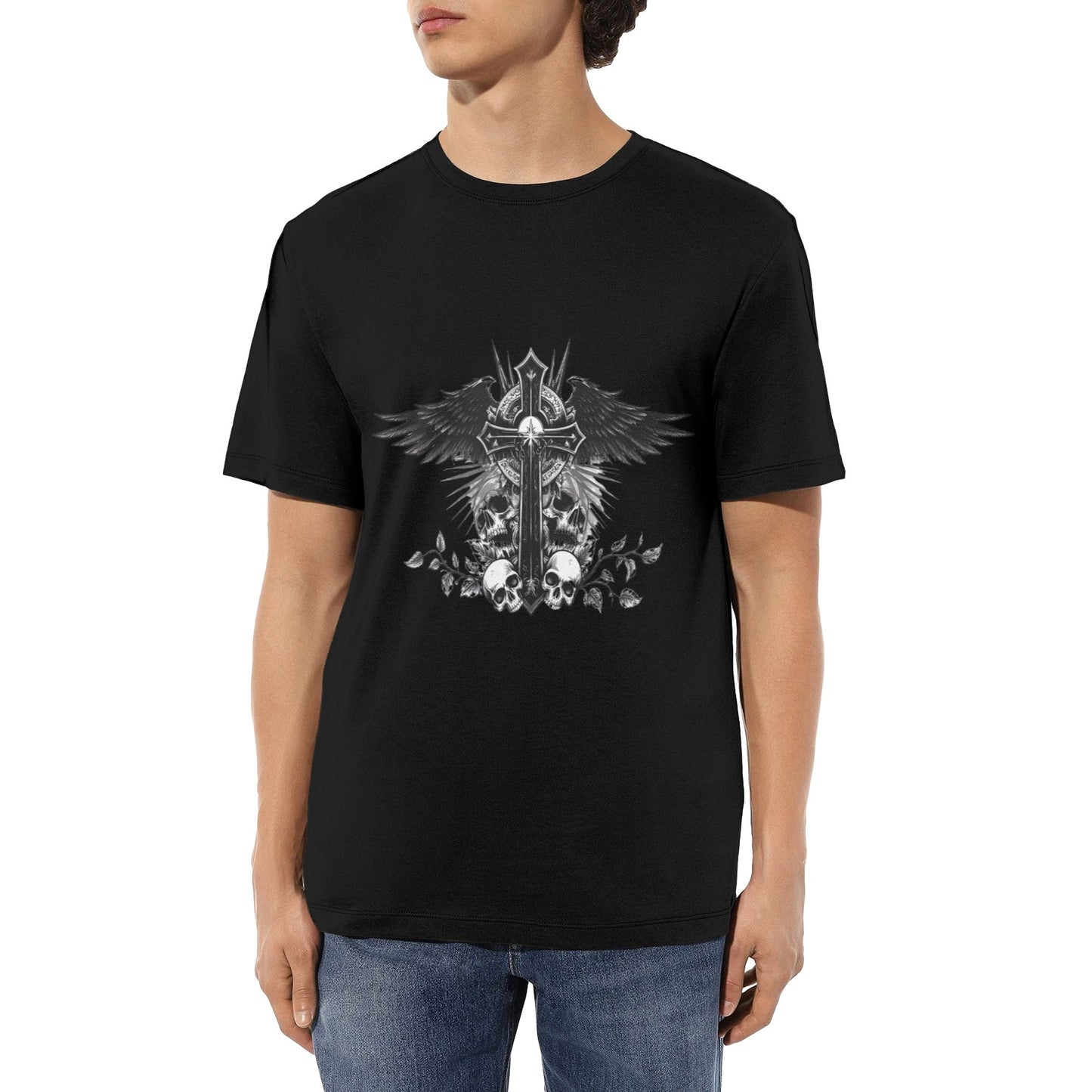 Chrome Hearts Wings Skulls Cross T-Shirt