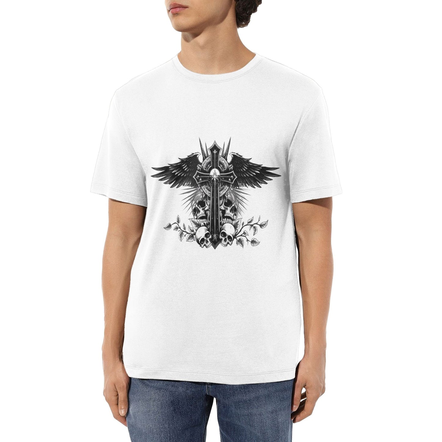 Chrome Hearts Wings Skulls Cross T-Shirt