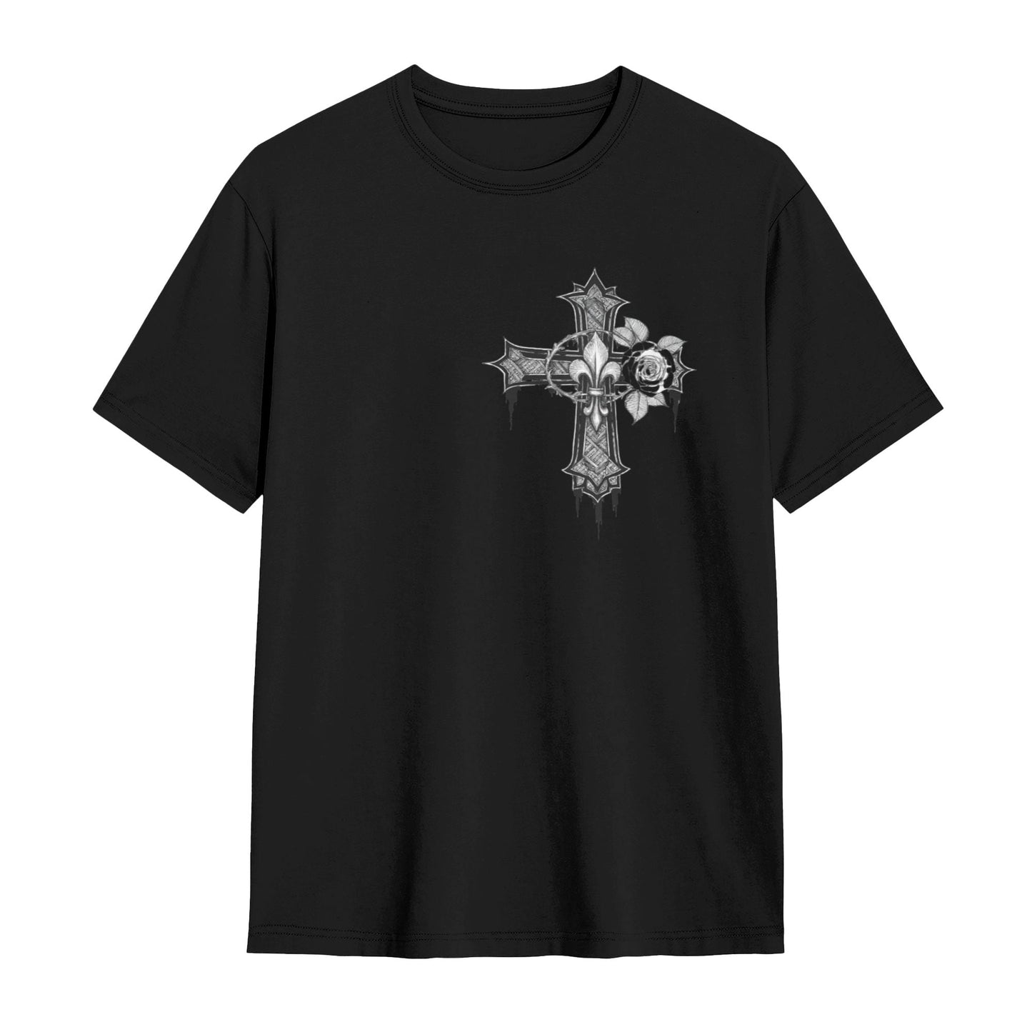 Chrome Hearts Chest Rose Cross T-Shirt