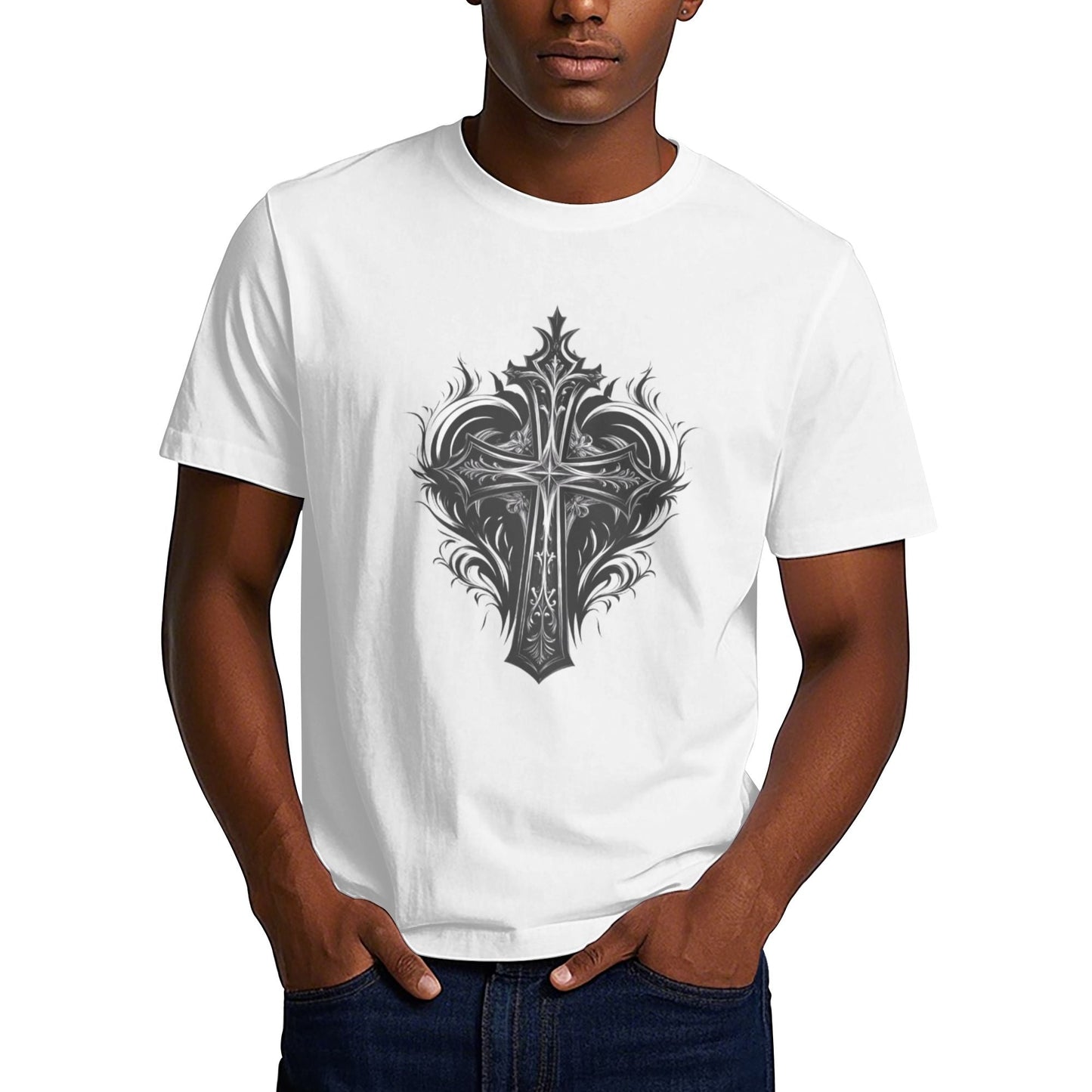 Chrome Hearts Heart Shaped Patterned Cross T-Shirt
