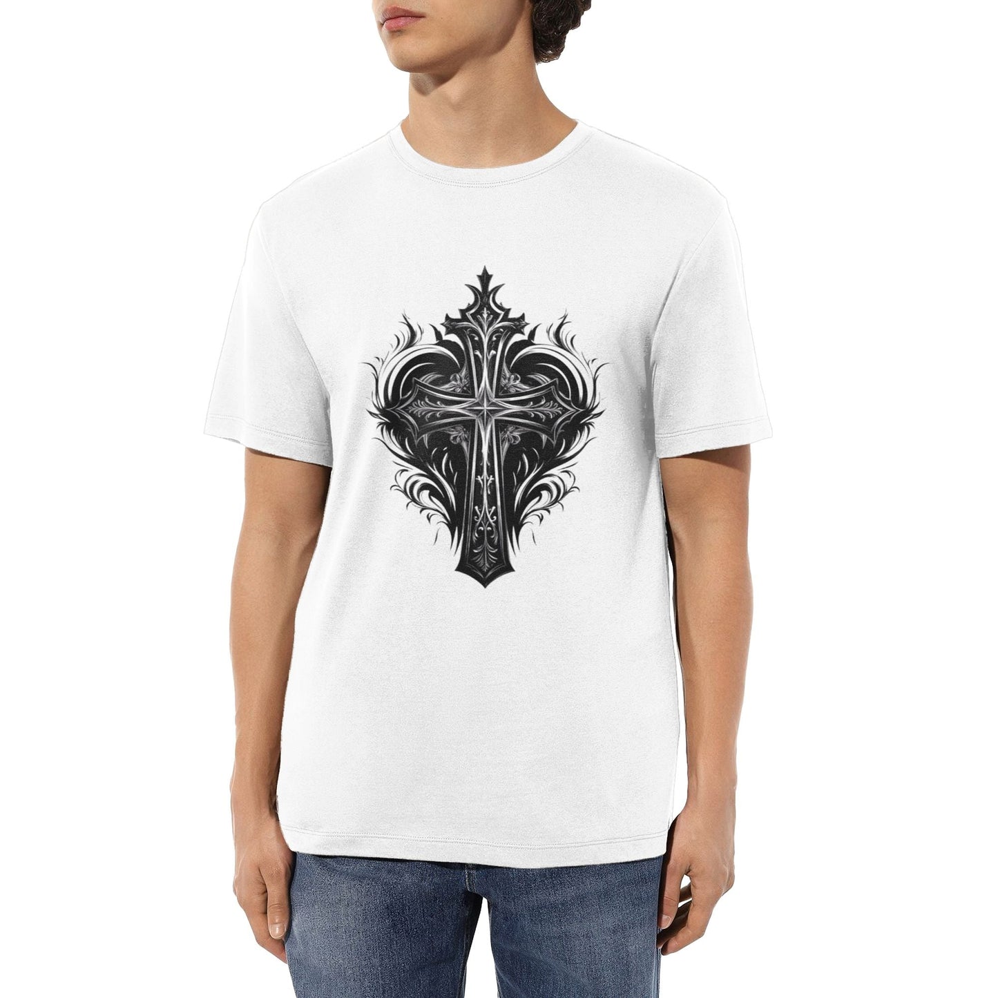 Chrome Hearts Heart Shaped Patterned Cross T-Shirt