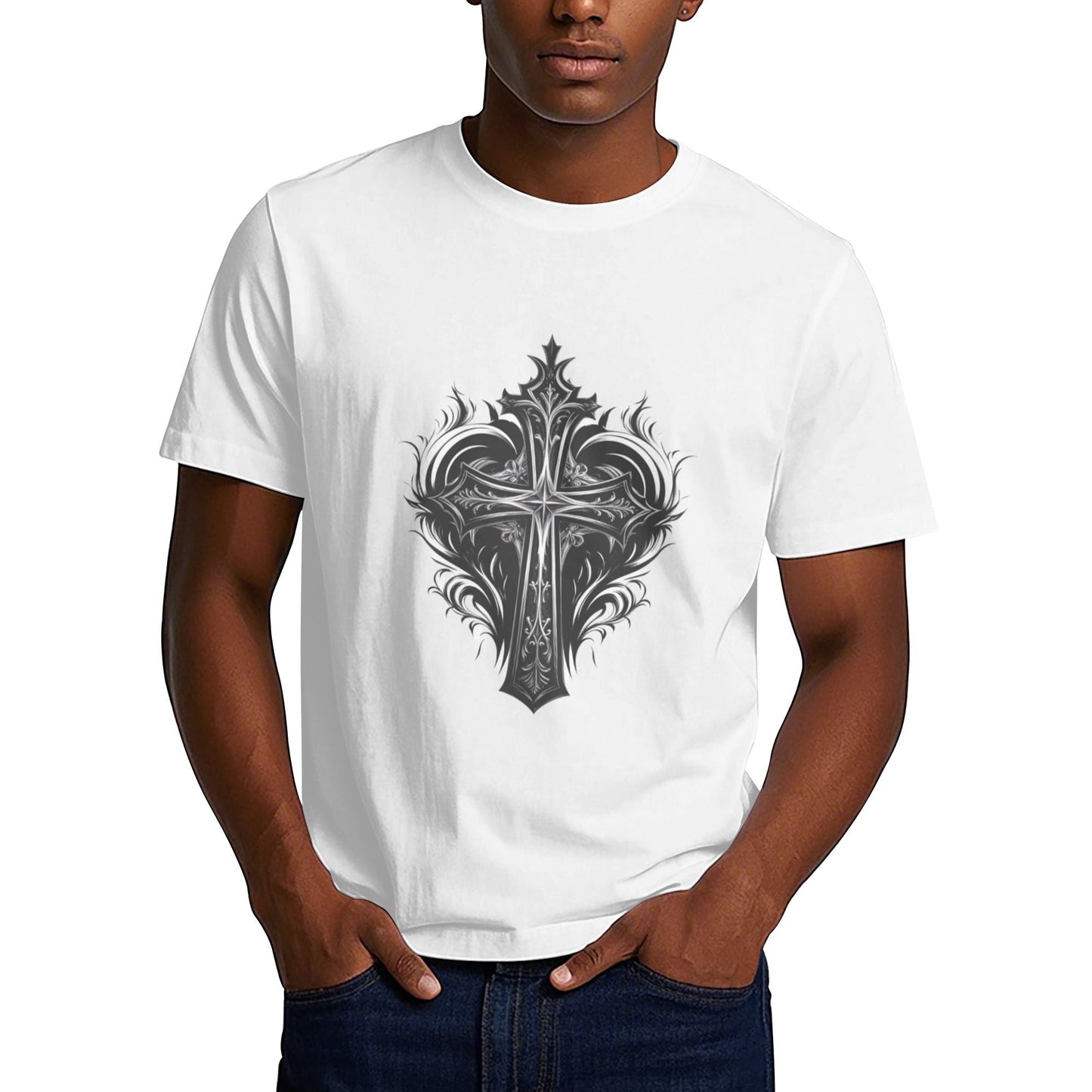 Chrome Hearts Fire Heart Cross T-Shirt