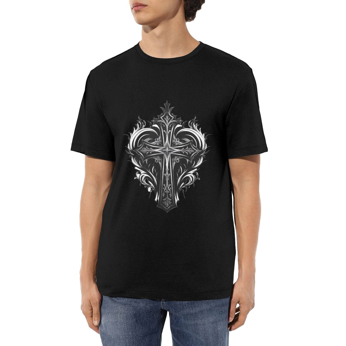 Chrome Hearts Fire Heart Cross T-Shirt
