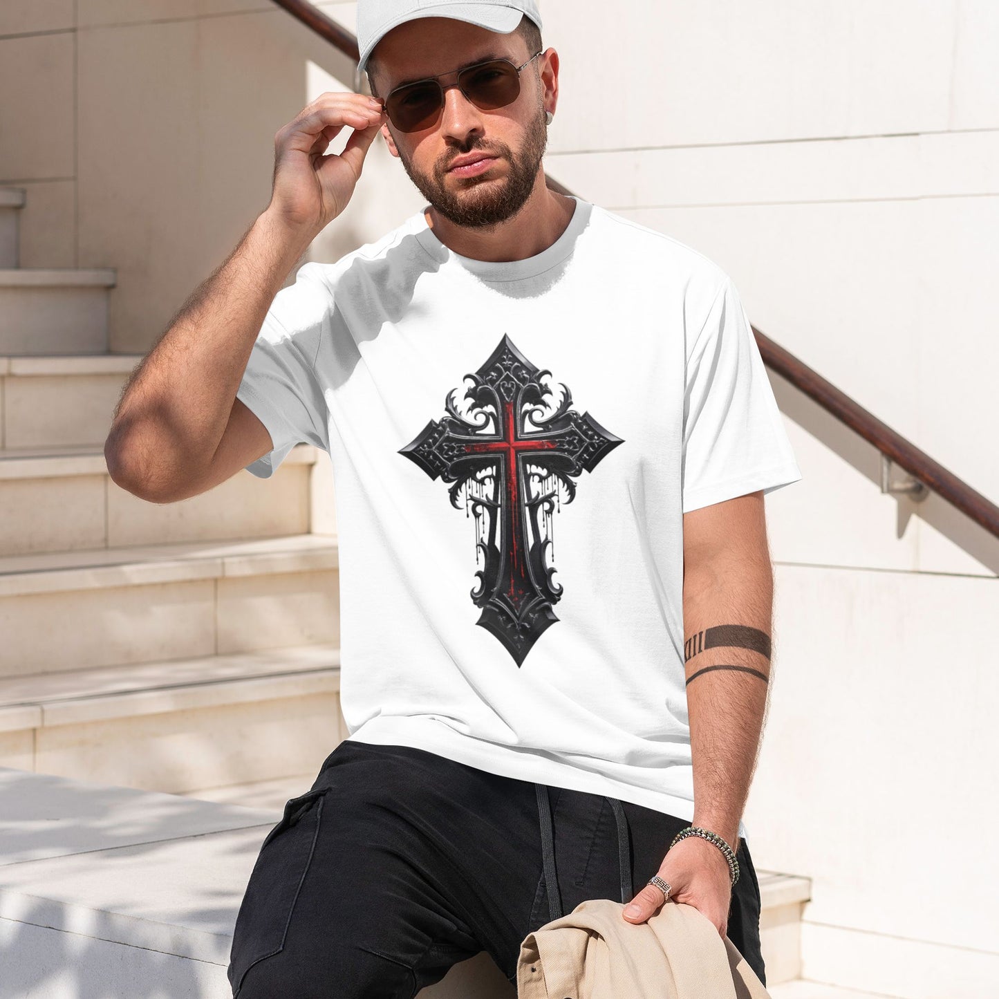 Chrome Hearts Bloody Cross Pattern T-Shirt