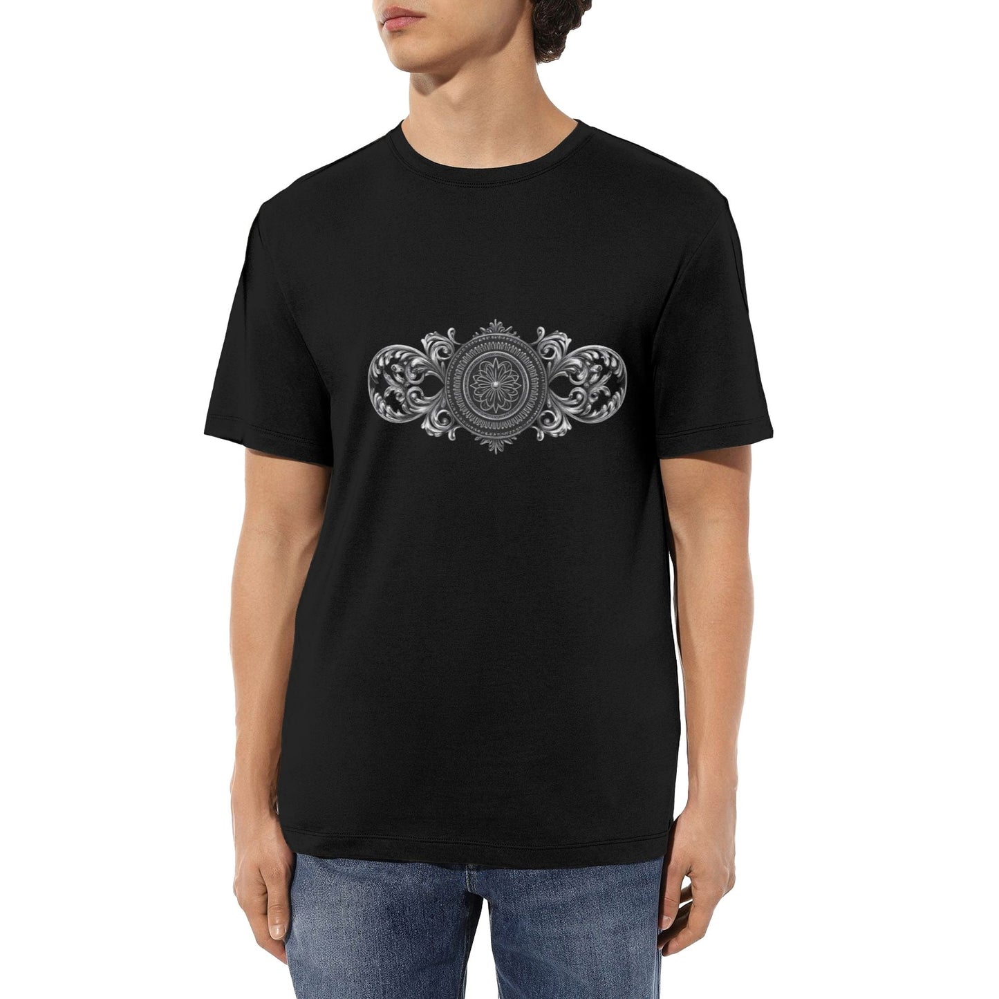 Chrome Hearts Ornate Silver Design T-Shirt