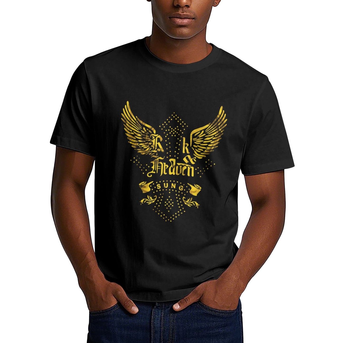 Chrome Hearts Gold Wing & Text T-Shirt