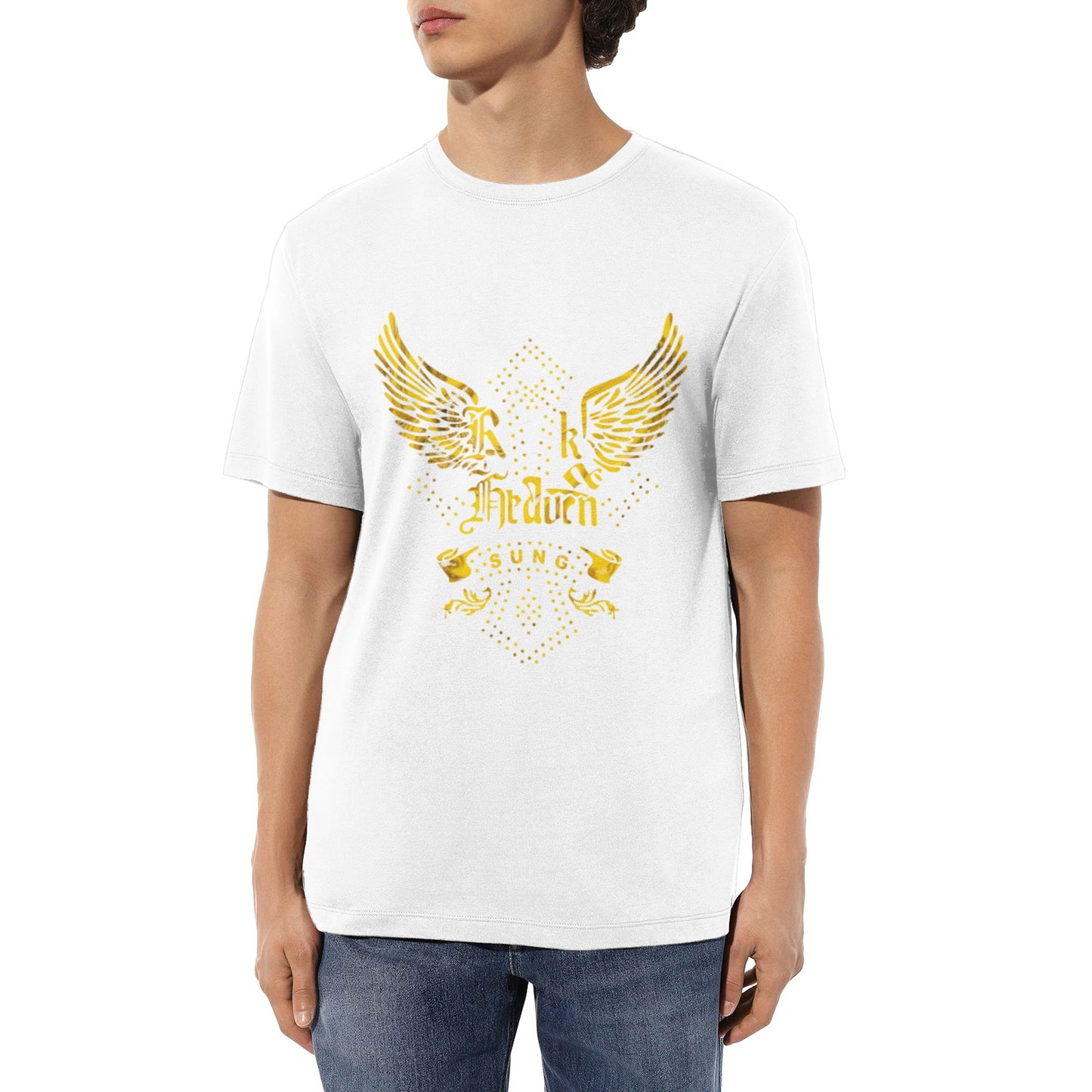 Chrome Hearts Gold Wing & Text T-Shirt