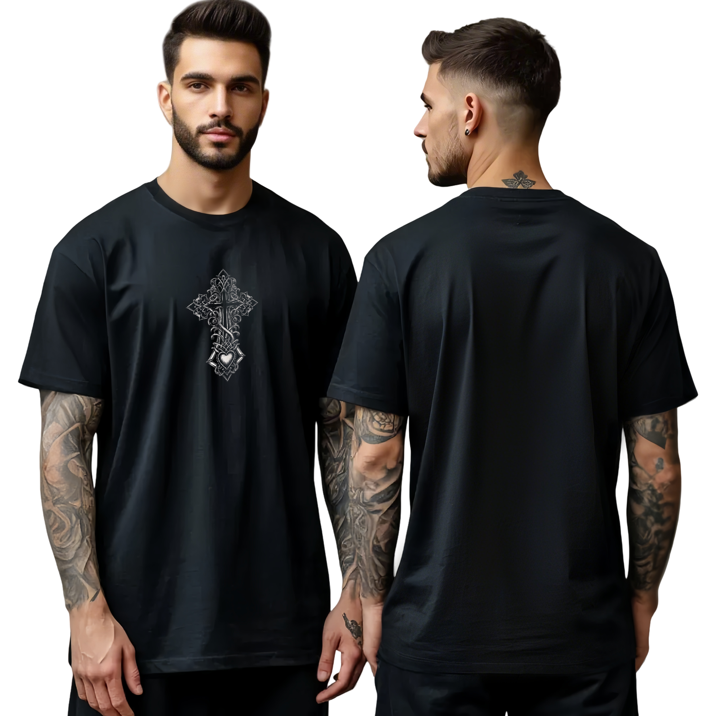 Chrome Hearts Chest Heart Cross T-Shirt