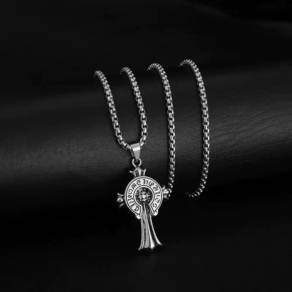Chrome Hearts Cross Text Necklace