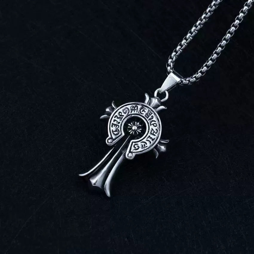 Chrome Hearts Cross Text Necklace