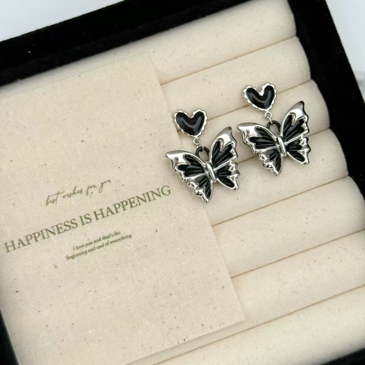 Chrome Hearts Dark Butterfly Earrings