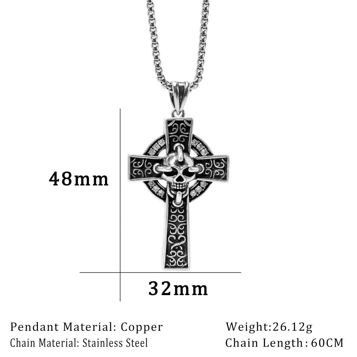 Chrome Hearts Skull Cross Necklace