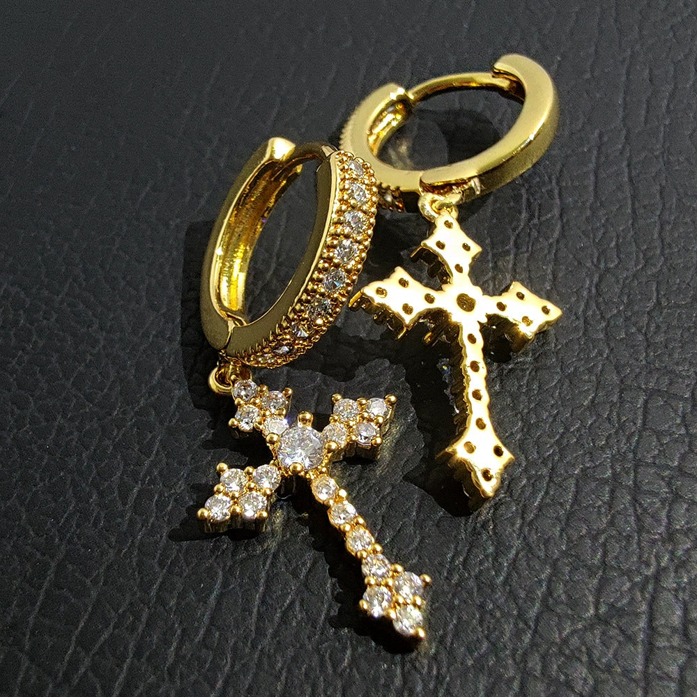 Chrome Hearts Zircon Cross Earrings