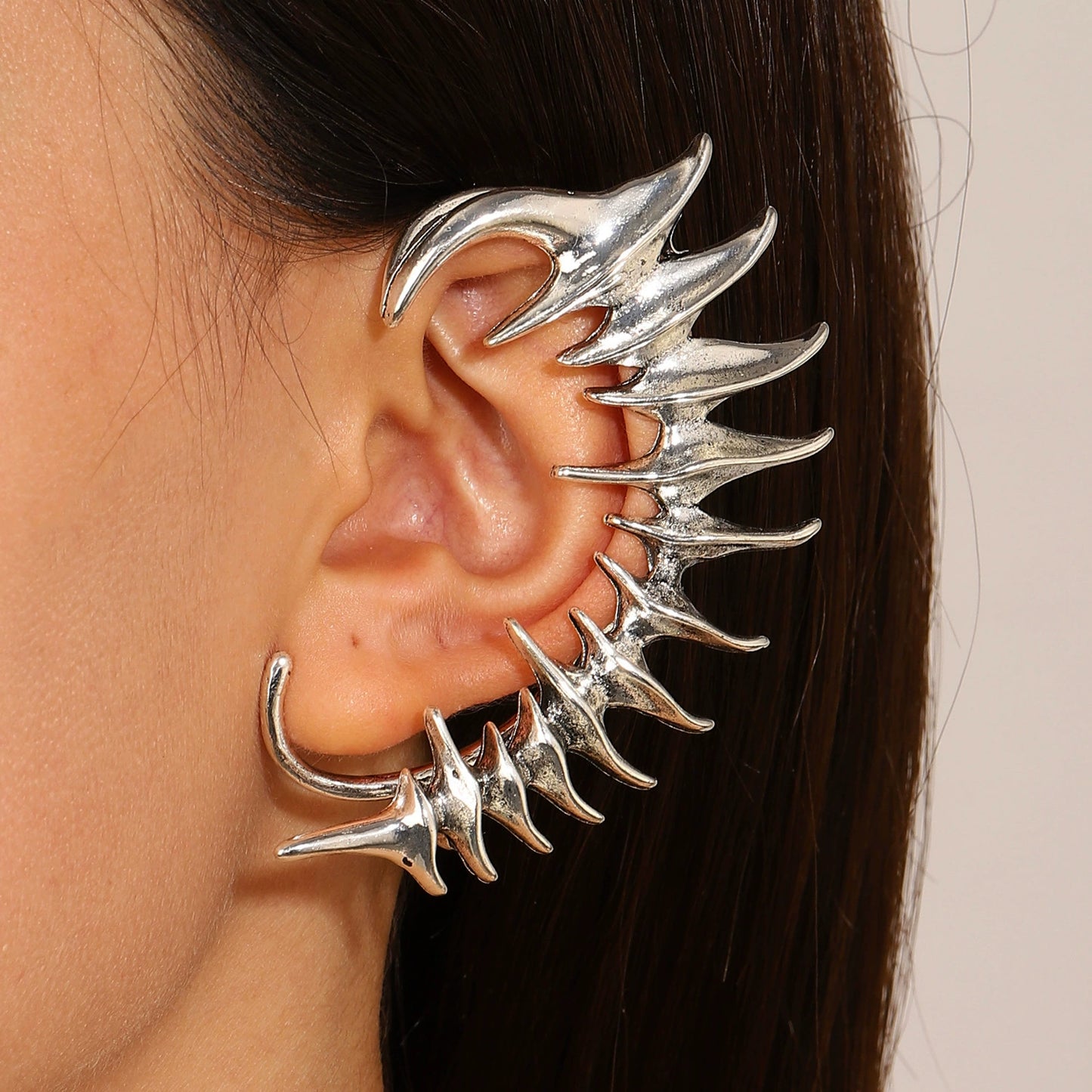 Chrome Hearts Mechanical Spine Earrings