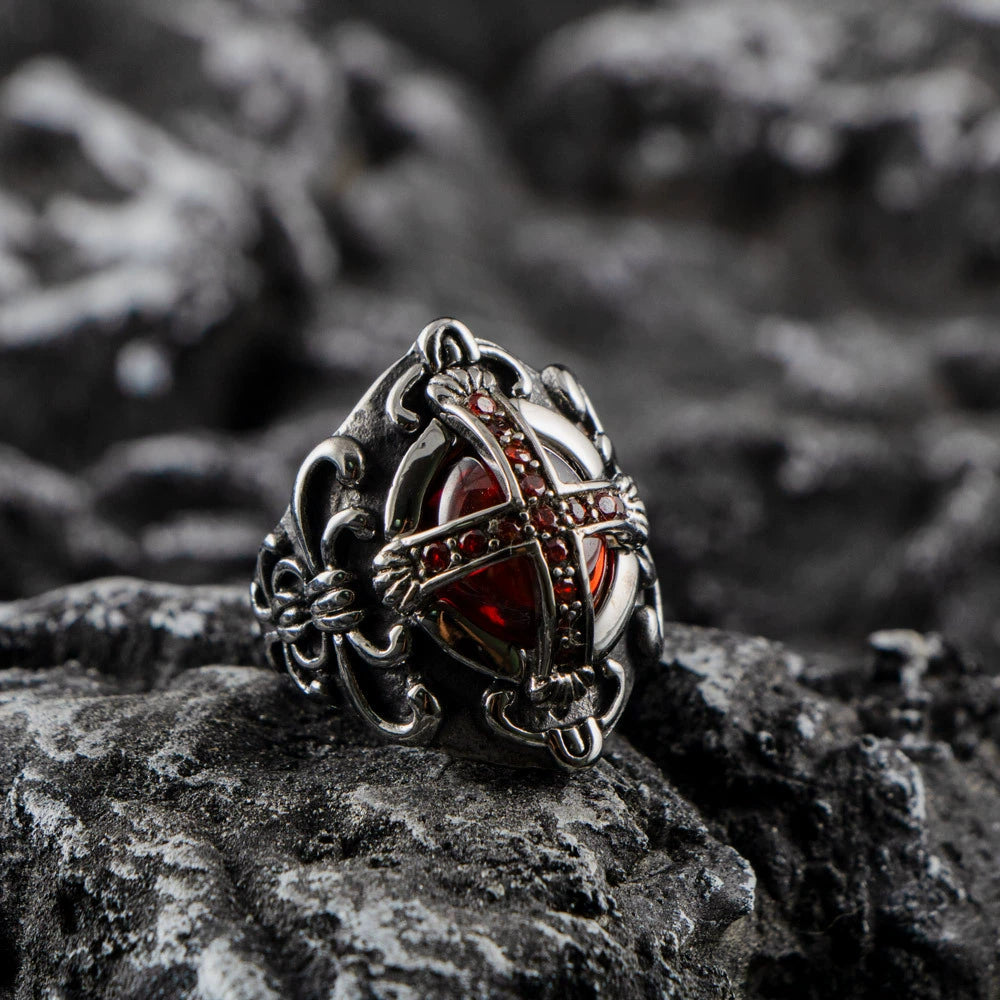 Chrome Hearts Cross Ruby Ring