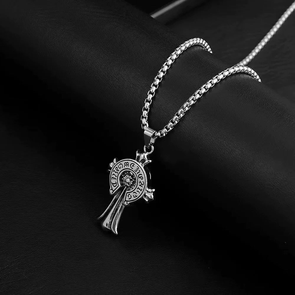 Chrome Hearts Cross Text Necklace