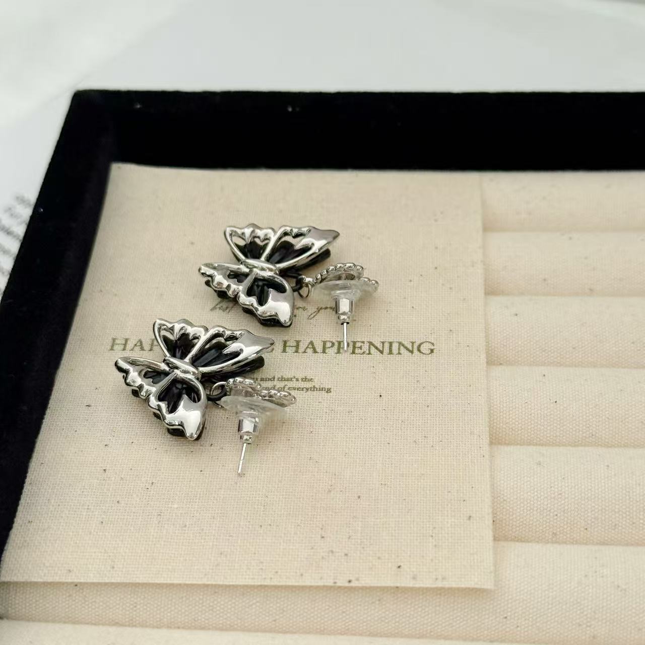 Chrome Hearts Dark Butterfly Earrings