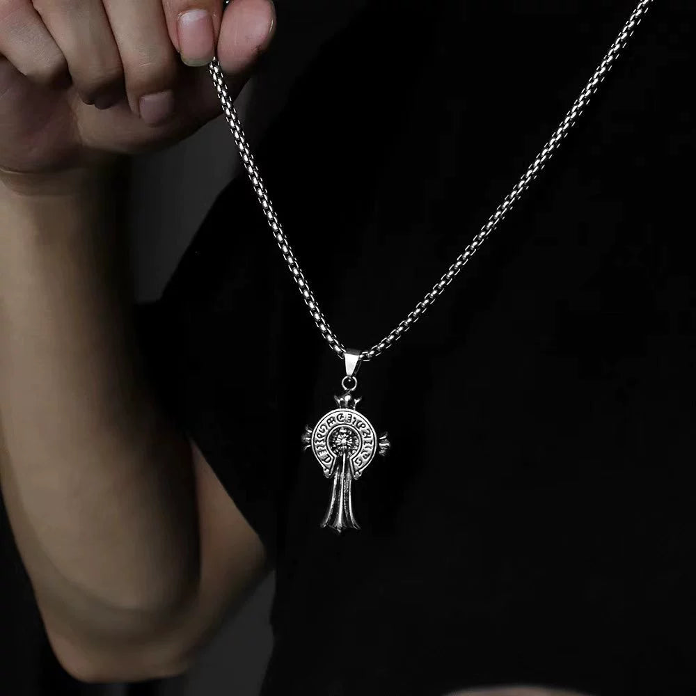 Chrome Hearts Cross Text Necklace