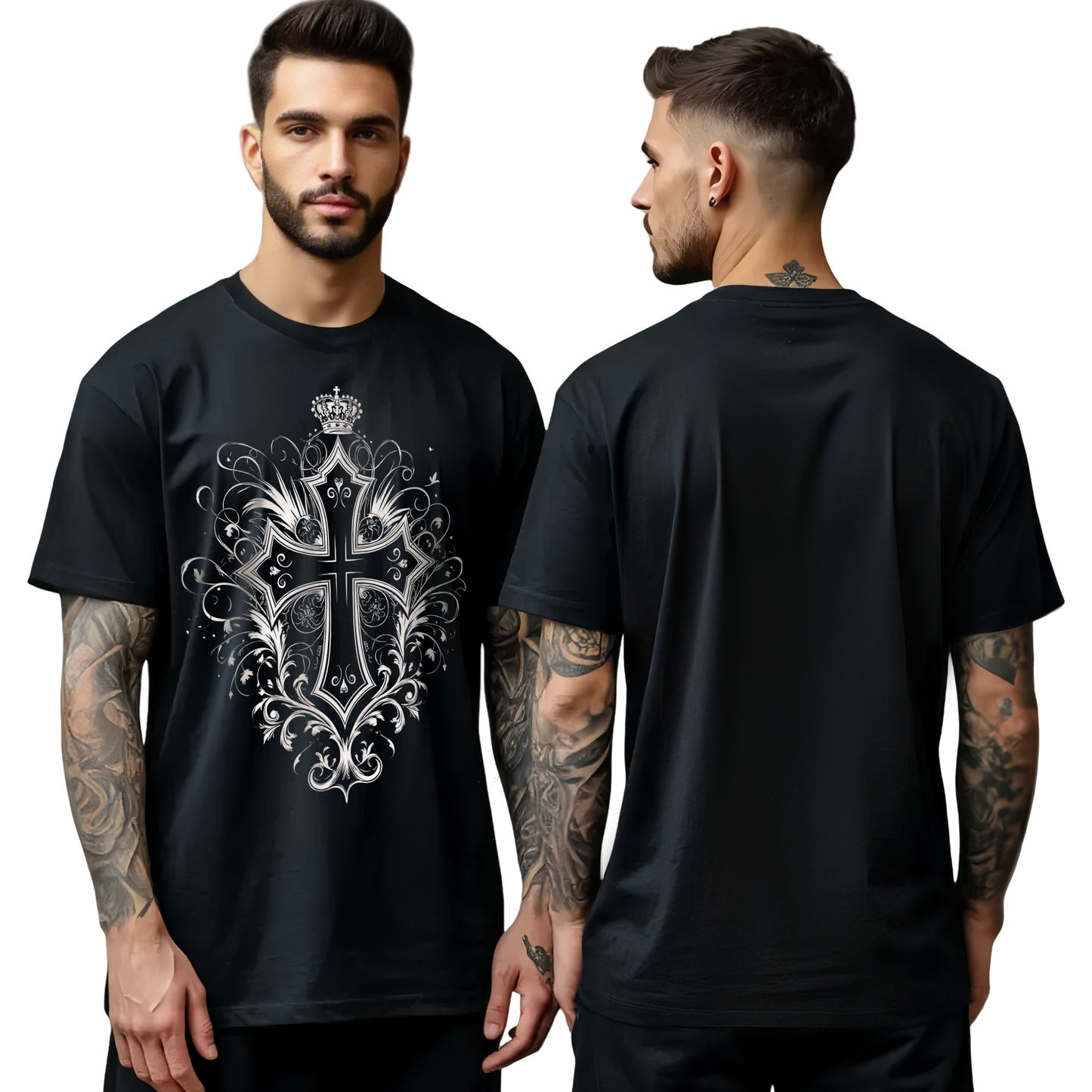 Chrome Hearts Cross Pattern Crown T-Shirt
