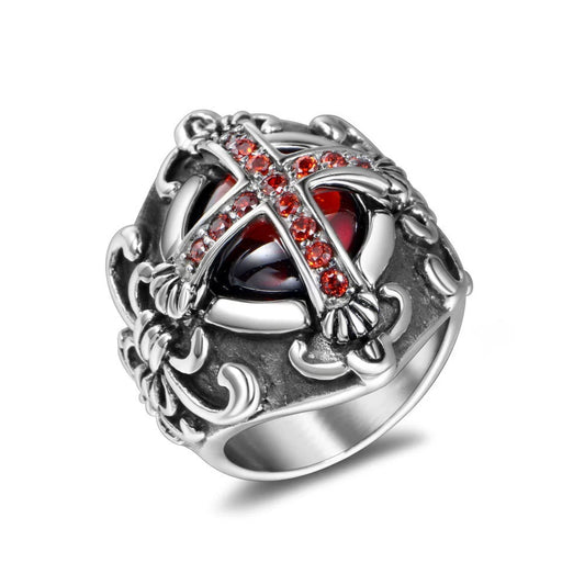 Chrome Hearts Cross Ruby Ring