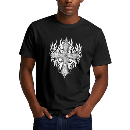 Chrome Hearts Dark Style Flame Cross T-Shirt