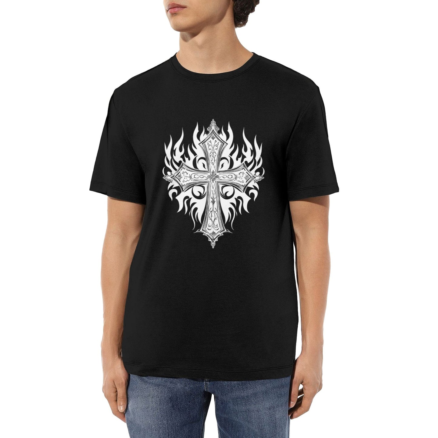 Chrome Hearts Dark Style Flame Cross T-Shirt