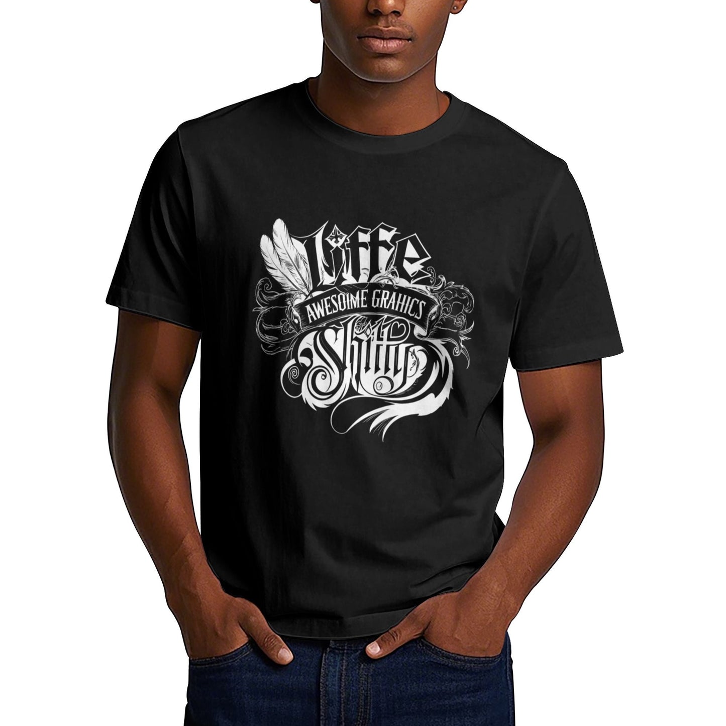 Chrome Hearts Feather Trendy Text T-Shirt