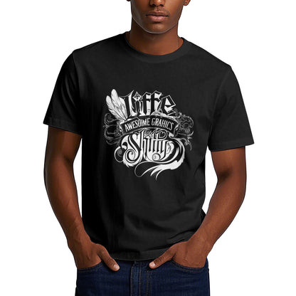 Chrome Hearts Feather Trendy Text T-Shirt