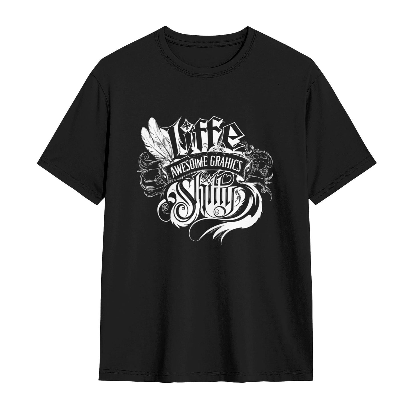 Chrome Hearts Feather Trendy Text T-Shirt