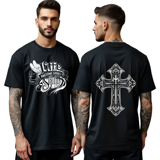 Chrome Hearts Feather Trendy Text T-Shirt