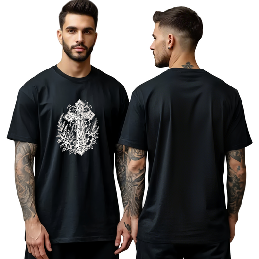 Chrome Hearts Vintage Leaves Cross T-Shirt