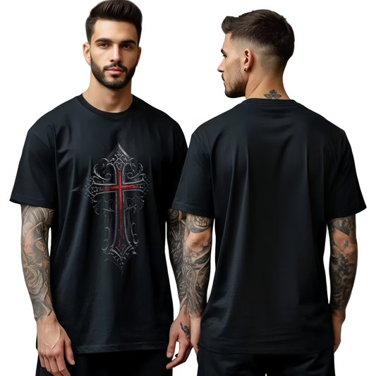 Chrome Hearts Bloody Cross Pattern T-Shirt