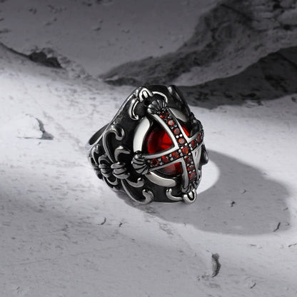 Chrome Hearts Cross Ruby Ring