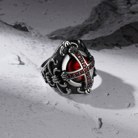 Chrome Hearts Cross Ruby Ring