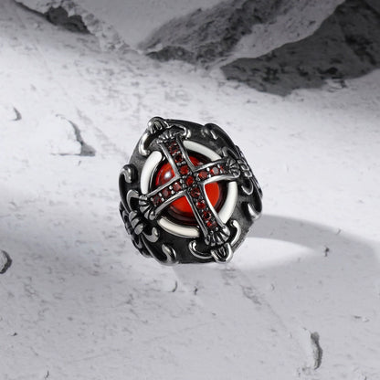 Chrome Hearts Cross Ruby Ring