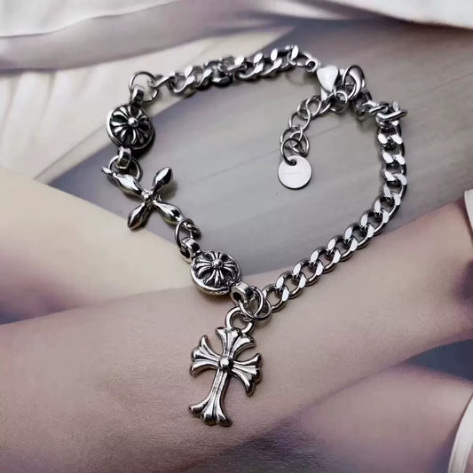 Chrome Hearts Cross Flower Ball Bracelet
