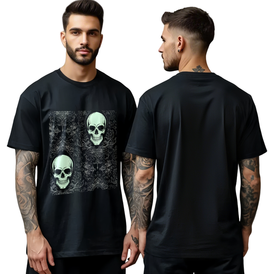 Chrome Hearts Dark Double Skull T-Shirt
